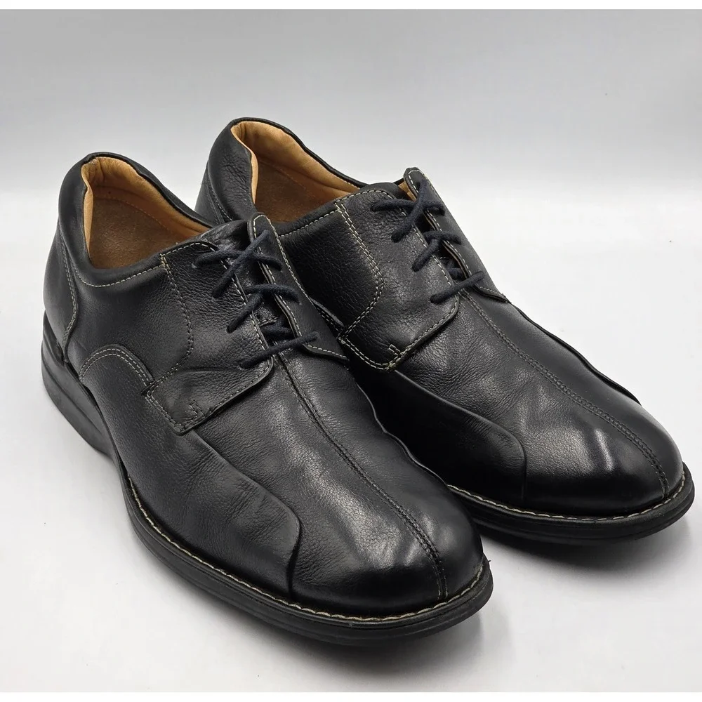 Johnston‎ & Murphy Black Leather Lace Up Oxford Dress Shoes Mens 10M Walking